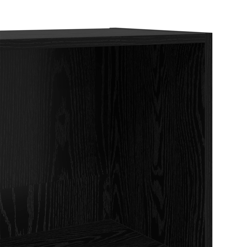 Produktbild för Frittstående bokhylla Svart Ek 80 x 30 x 152 cm Konstruerat trä