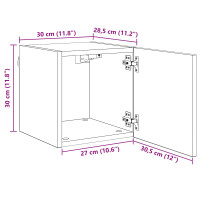 Produktbild för Väggmonterat TV-förråd Gammalt trä 30,5 x 30 x 30 cm