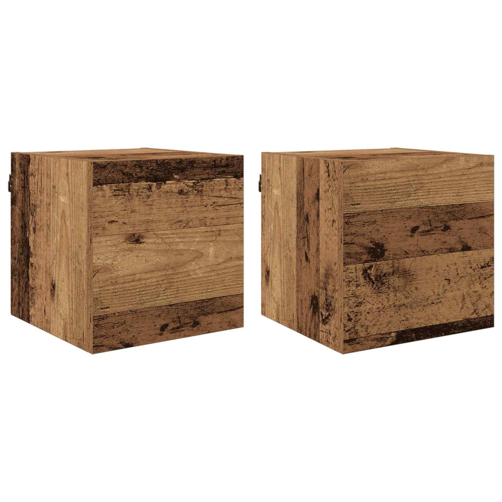 Produktbild för Väggmonterat TV-förråd Gammalt trä 30,5 x 30 x 30 cm