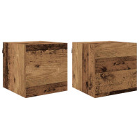 Produktbild för Väggmonterat TV-förråd Gammalt trä 30,5 x 30 x 30 cm