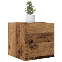 Produktbild för Väggmonterat TV-förråd Gammalt trä 30,5 x 30 x 30 cm