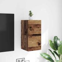 Produktbild för Väggmonterat TV-förråd Gammalt trä 30,5 x 30 x 30 cm