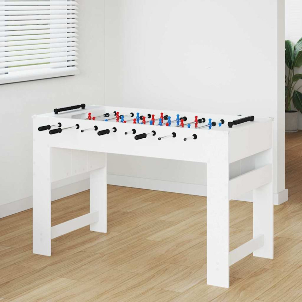 Produktbild för Foosballbord Vit 125 x 60,5 x 80 cm Konstruerat trä