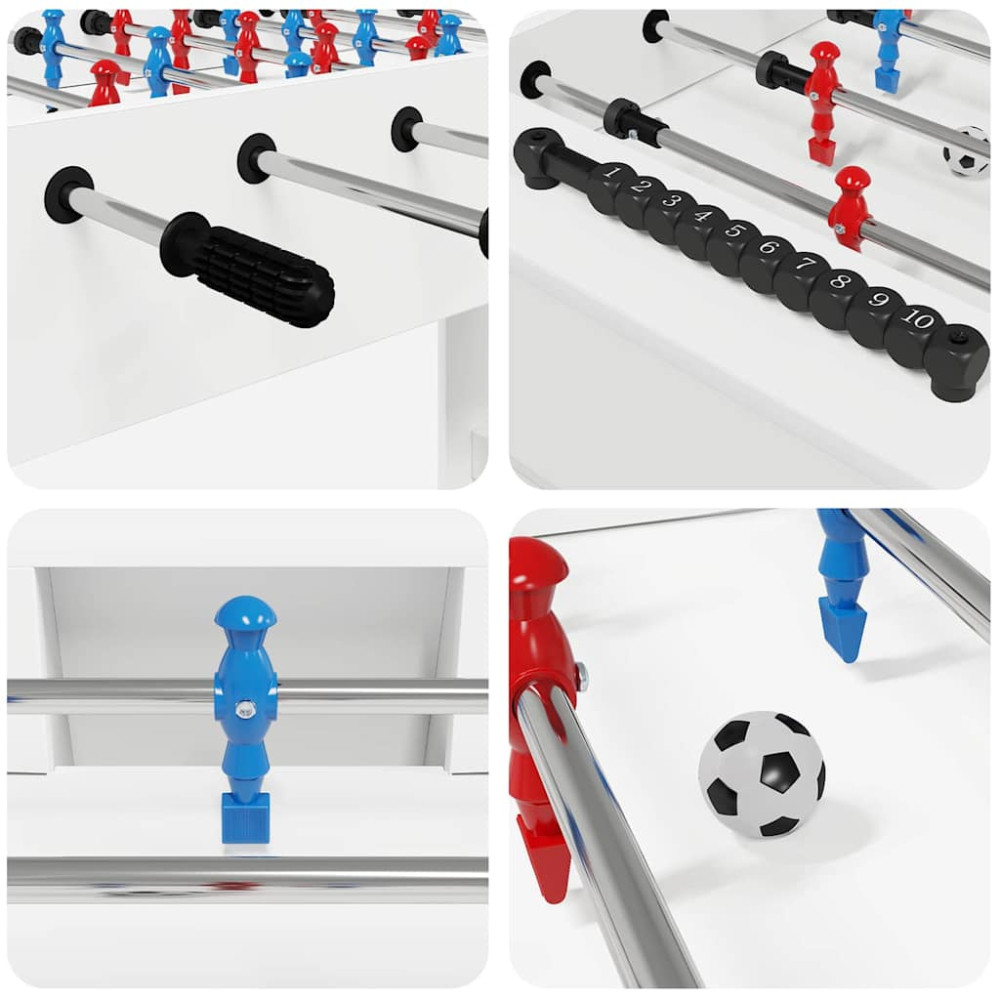 Produktbild för Foosballbord Vit 125 x 60,5 x 80 cm Konstruerat trä