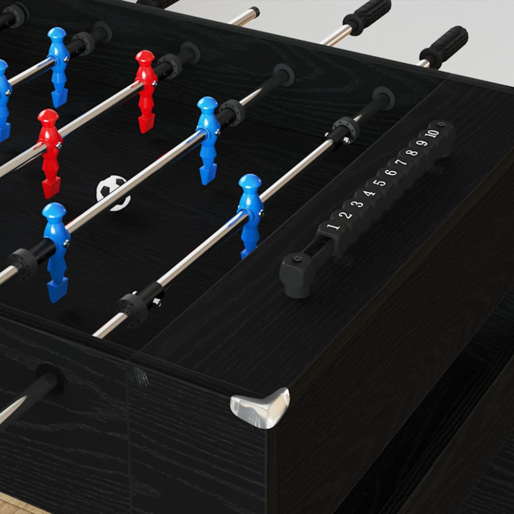 Produktbild för Foosballbord Svart Ek 125 x 60,5 x 80 cm Konstruerat trä