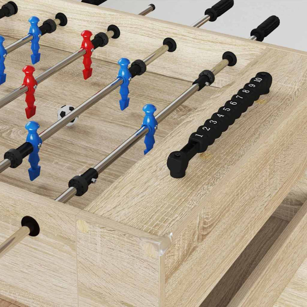 Produktbild för Foosballbord Sonoma-ek 125 x 60,5 x 80 cm Konstruerat trä
