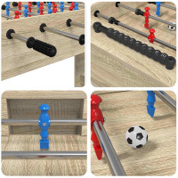 Produktbild för Foosballbord Sonoma-ek 125 x 60,5 x 80 cm Konstruerat trä