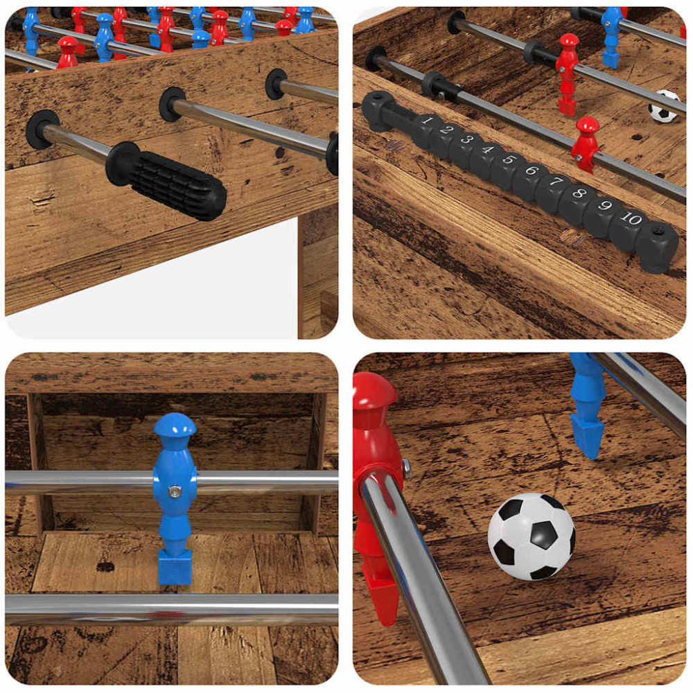 Produktbild för Foosballbord Gammalt trä 125 x 60,5 x 80 cm Konstruerat trä