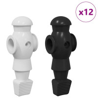 Produktbild för Fotbollstabellspelare 24 pcs Svart och Vitt 3,6 x 3,1 x 10,8 cm