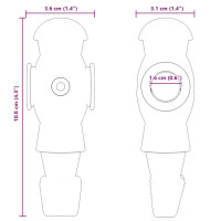 Produktbild för Fotbollstabellspelare 24 pcs Svart och Vitt 3,6 x 3,1 x 10,8 cm