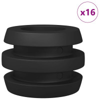 Produktbild för Foosball Bord Bumpers 16 pcs Svart 3 x 3 x 2 cm TPE