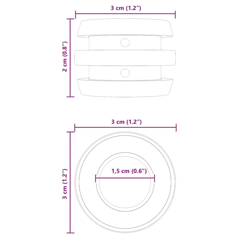 Produktbild för Foosball Bord Bumpers 16 pcs Svart 3 x 3 x 2 cm TPE