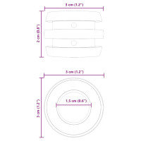 Produktbild för Foosball Bord Bumpers 16 pcs Svart 3 x 3 x 2 cm TPE
