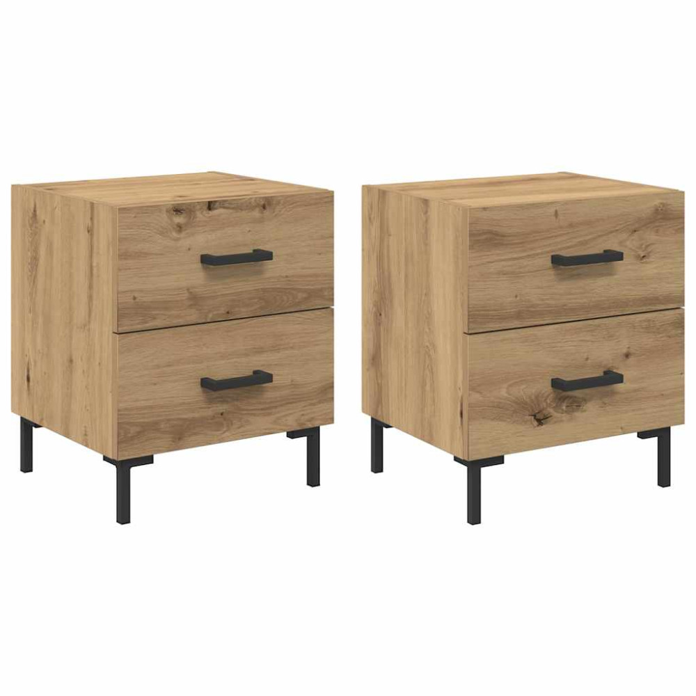 Produktbild för Nattduksbord 2 pcs Artisan Ek 40 x 35 x 47,5 cm Konstruerat trä