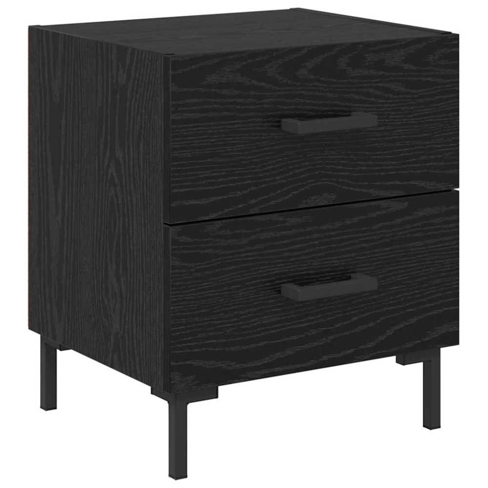 Produktbild för Nattduksbord Svart Ek 40 x 35 x 47,5 cm Konstruerat trä