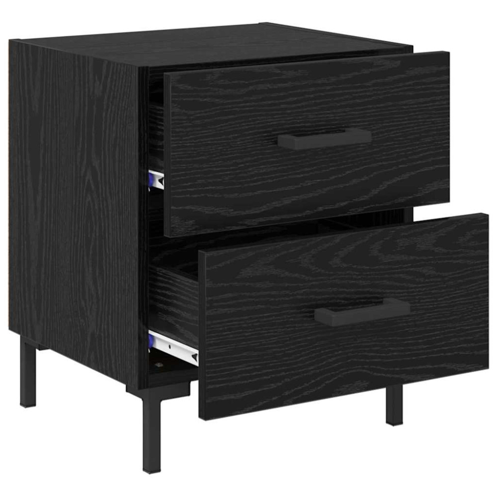 Produktbild för Nattduksbord Svart Ek 40 x 35 x 47,5 cm Konstruerat trä