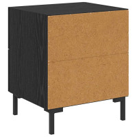 Produktbild för Nattduksbord Svart Ek 40 x 35 x 47,5 cm Konstruerat trä