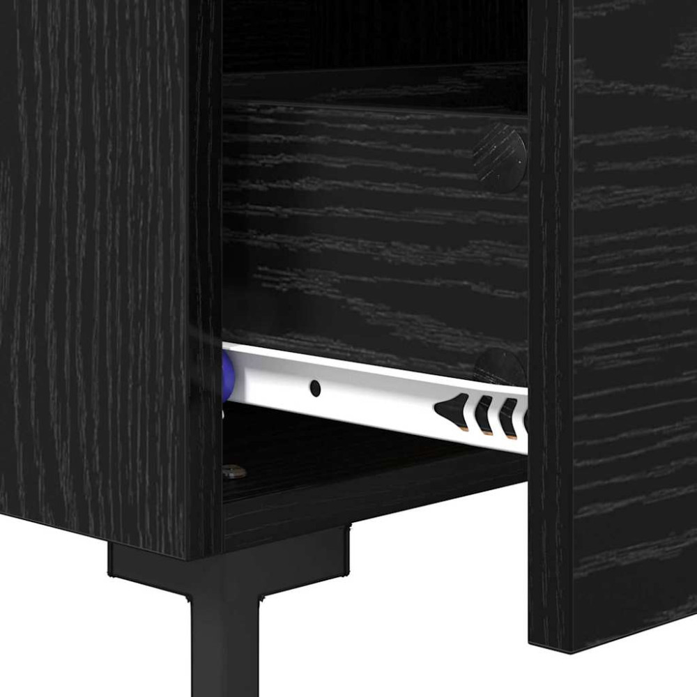 Produktbild för Nattduksbord Svart Ek 40 x 35 x 47,5 cm Konstruerat trä