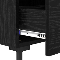 Produktbild för Nattduksbord Svart Ek 40 x 35 x 47,5 cm Konstruerat trä