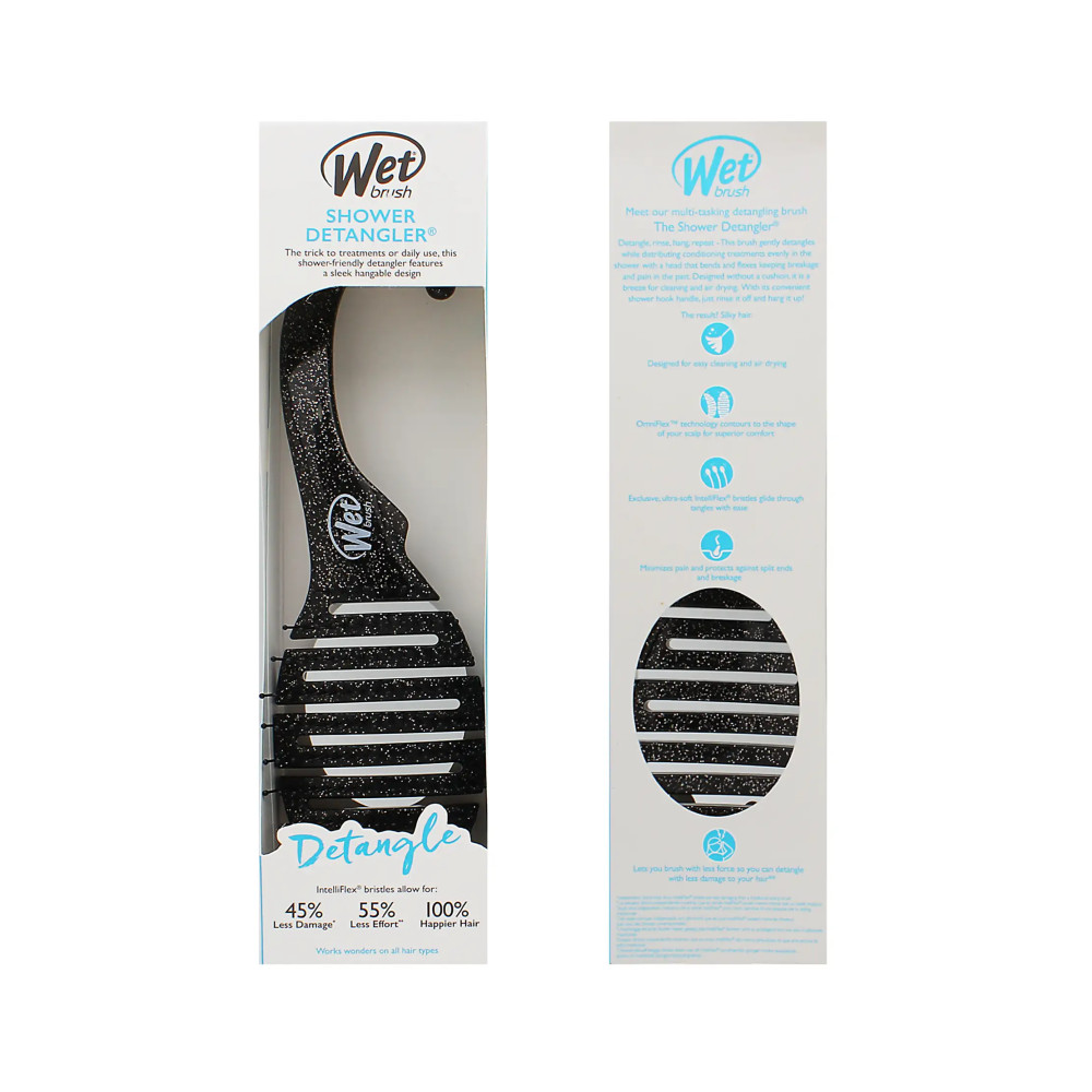 Produktbild för Wet Brush Shower Detangler kartáč na vlasy Glitter Black