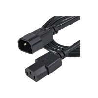 Produktbild för StarTech.com 1 m strömförlängningskabel, C14 till C13, 10 A 125 V, 18AWG, förlängningskabel för datorer, IEC-320-C14 till IEC-320-C13 AC-förlängningskabel för strömförsörjning, UL-listad - förlängningskabel för ström - power IEC 60320 C13 till IEC 60320 C