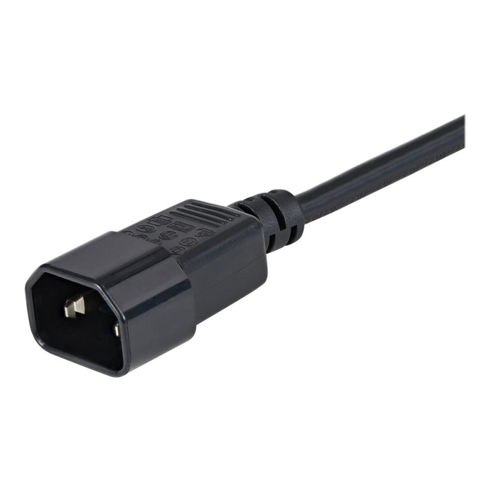 Produktbild för StarTech.com 1 m strömförlängningskabel, C14 till C13, 10 A 125 V, 18AWG, förlängningskabel för datorer, IEC-320-C14 till IEC-320-C13 AC-förlängningskabel för strömförsörjning, UL-listad - förlängningskabel för ström - power IEC 60320 C13 till IEC 60320 C