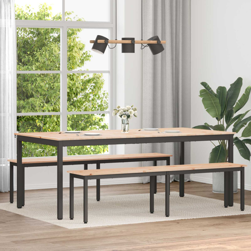 Produktbild för Matbord Naturfärg 200 x 100 x 75 cm Massiv furu