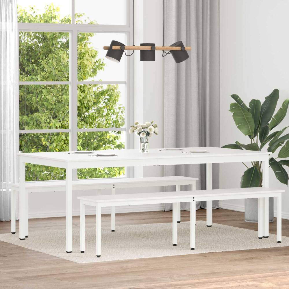 Produktbild för Matbord Vit 200 x 100 x 75 cm Massiv furu
