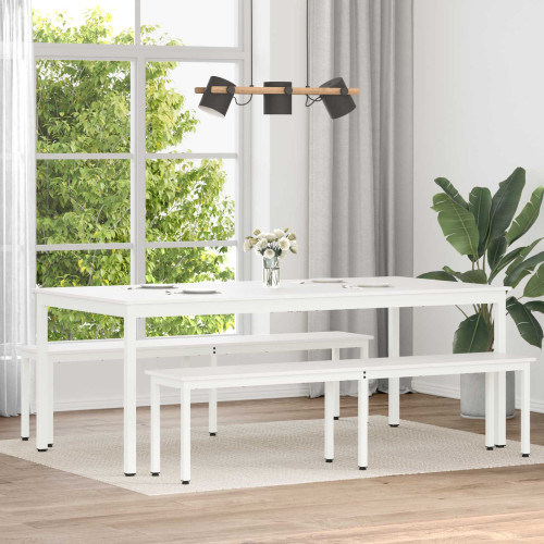 vidaXL Matbord Vit 200 x 100 x 75 cm Massiv furu