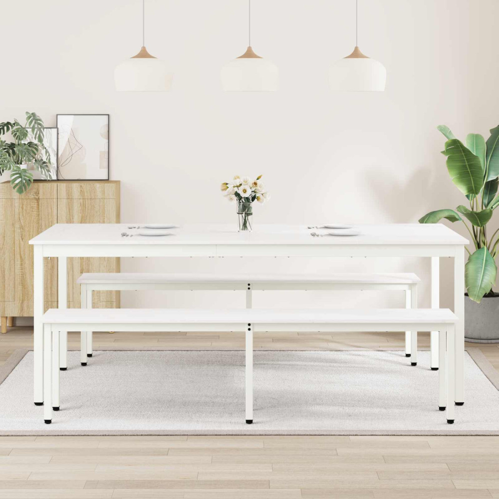 Produktbild för Matbord Vit 200 x 100 x 75 cm Massiv furu