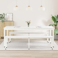 Produktbild för Matbord Vit 200 x 100 x 75 cm Massiv furu