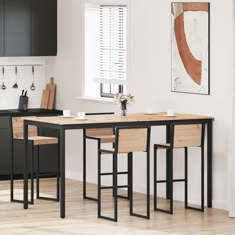 Produktbild för Barbord Naturfärg 200 x 100 x 105 cm Massiv furu