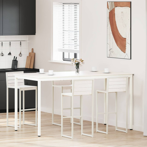 vidaXL Barbord Vit 200 x 100 x 105 cm Massiv furu