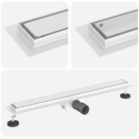 Produktbild för 2 i 1 Duschavlopp Silver 80 cm Rostfritt Stål 304