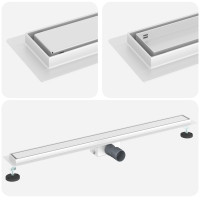 Produktbild för 2 i 1 Duschavlopp Silver 100 cm Rostfritt Stål 304