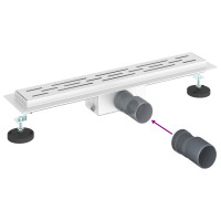 Produktbild för Duschavlopp med Linje Design Silver 60 cm Rostfritt Stål 304