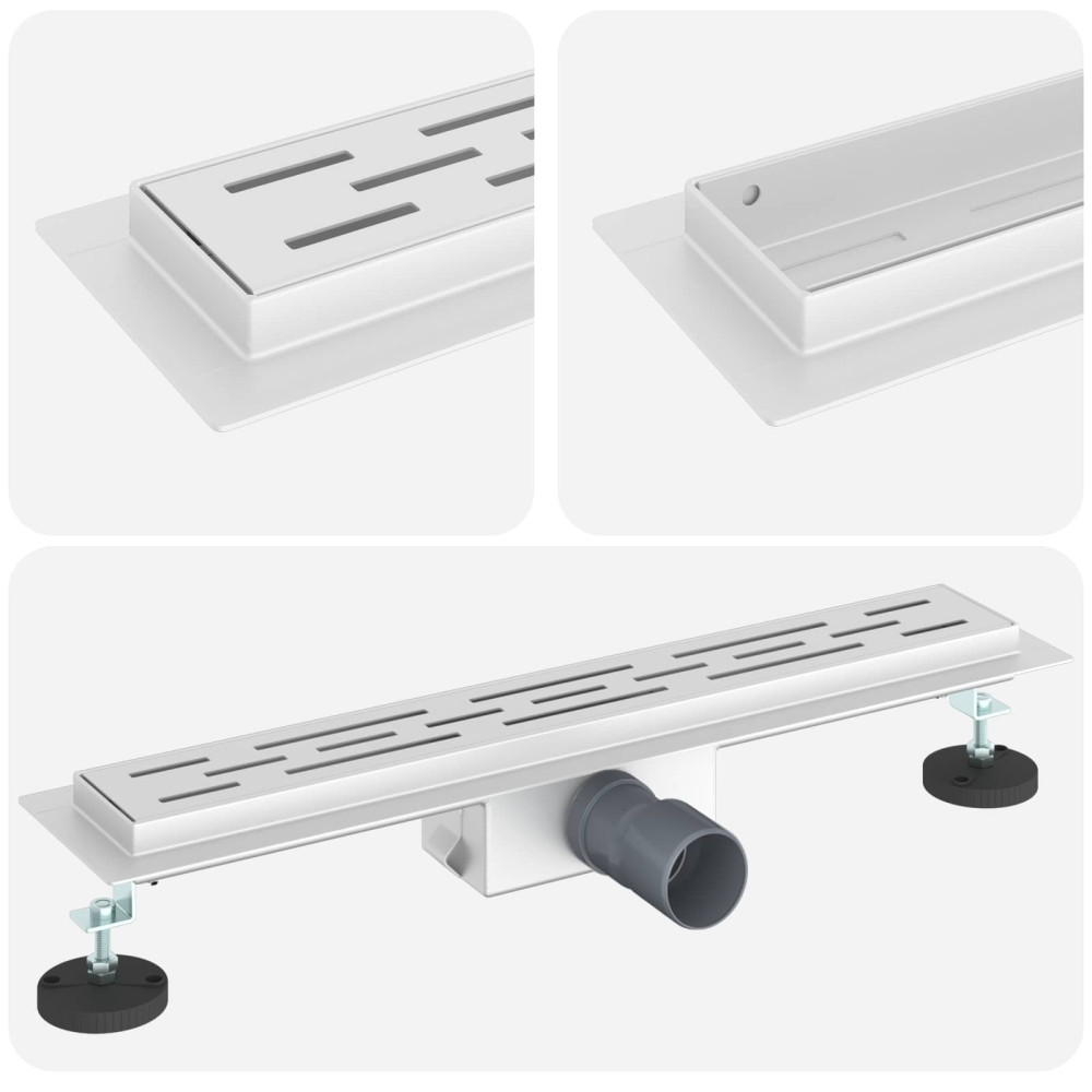 Produktbild för Duschavlopp med Linje Design Silver 60 cm Rostfritt Stål 304