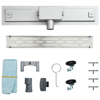 Produktbild för Duschavlopp med Linje Design Silver 60 cm Rostfritt Stål 304