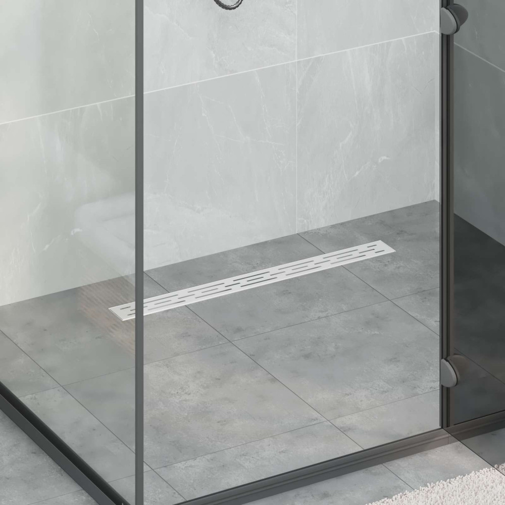 Produktbild för Duschavlopp med Linje Design Silver 70 cm Rostfritt Stål 304