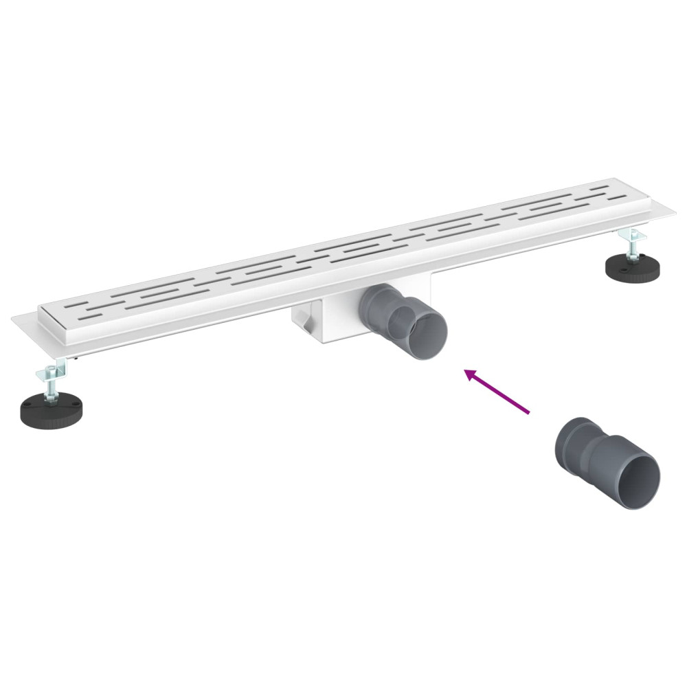 Produktbild för Duschavlopp med Linje Design Silver 70 cm Rostfritt Stål 304