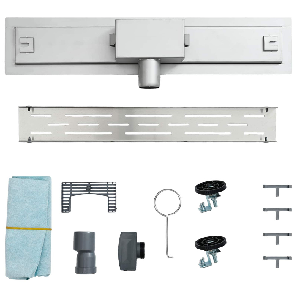 Produktbild för Duschavlopp med Linje Design Silver 70 cm Rostfritt Stål 304