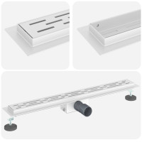 Produktbild för Duschavlopp med Linje Design Silver 80 cm Rostfritt Stål 304