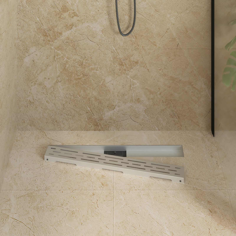 Produktbild för Duschavlopp med Linje Design Silver 80 cm Rostfritt Stål 304