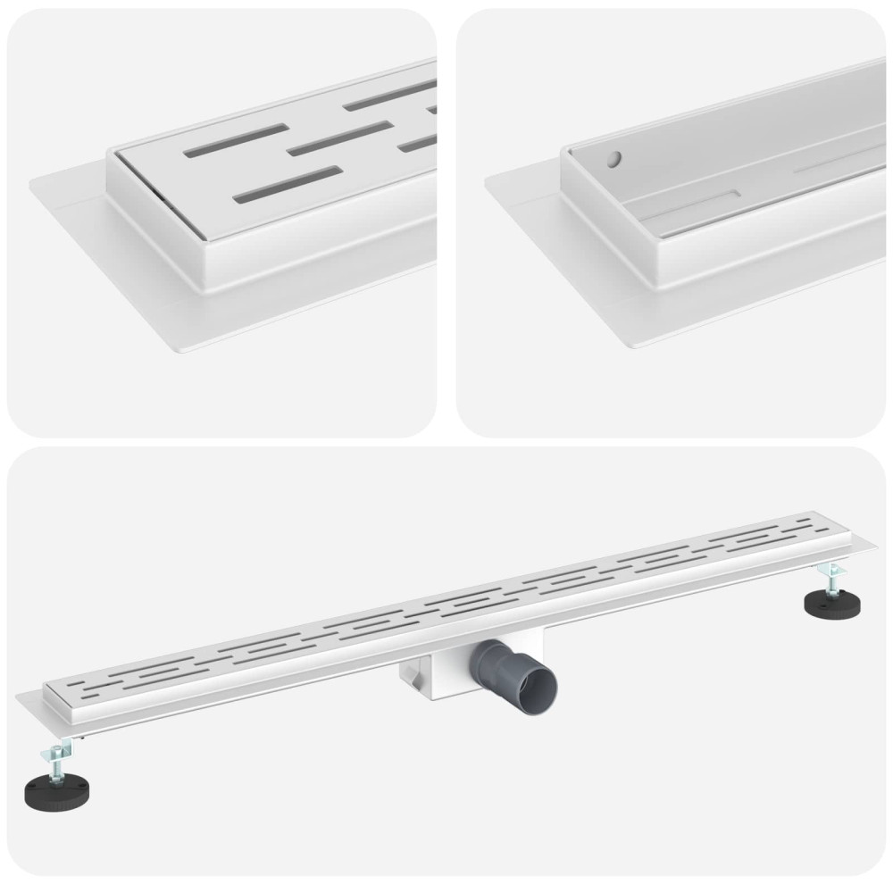 Produktbild för Duschavlopp med Linje Design Silver 90 cm Rostfritt Stål 304