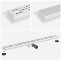 Produktbild för Duschavlopp med Linje Design Silver 90 cm Rostfritt Stål 304