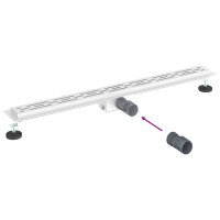 Produktbild för Duschavlopp med Linje Design Silver 100 cm Rostfritt Stål 304