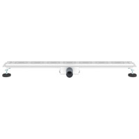 Produktbild för Duschavlopp med Linje Design Silver 100 cm Rostfritt Stål 304