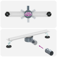 Produktbild för 360° Duschavlopp med smal modell Silver 50 cm