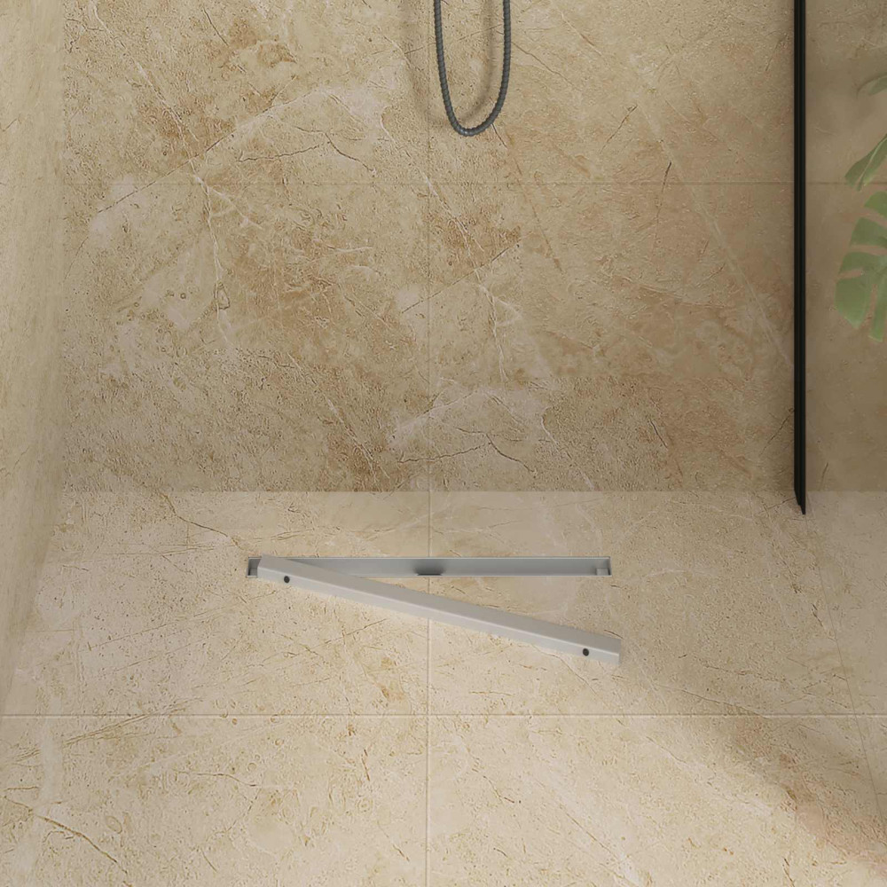 Produktbild för 360° Duschavlopp med smal modell Silver 50 cm