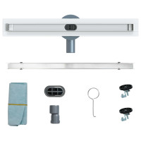 Produktbild för 360° Duschavlopp med smal modell Silver 50 cm